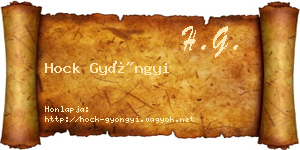 Hock Gyöngyi névjegykártya
