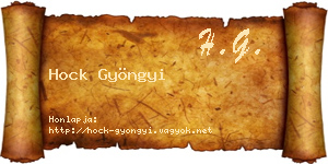 Hock Gyöngyi névjegykártya