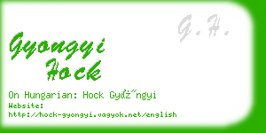 gyongyi hock business card